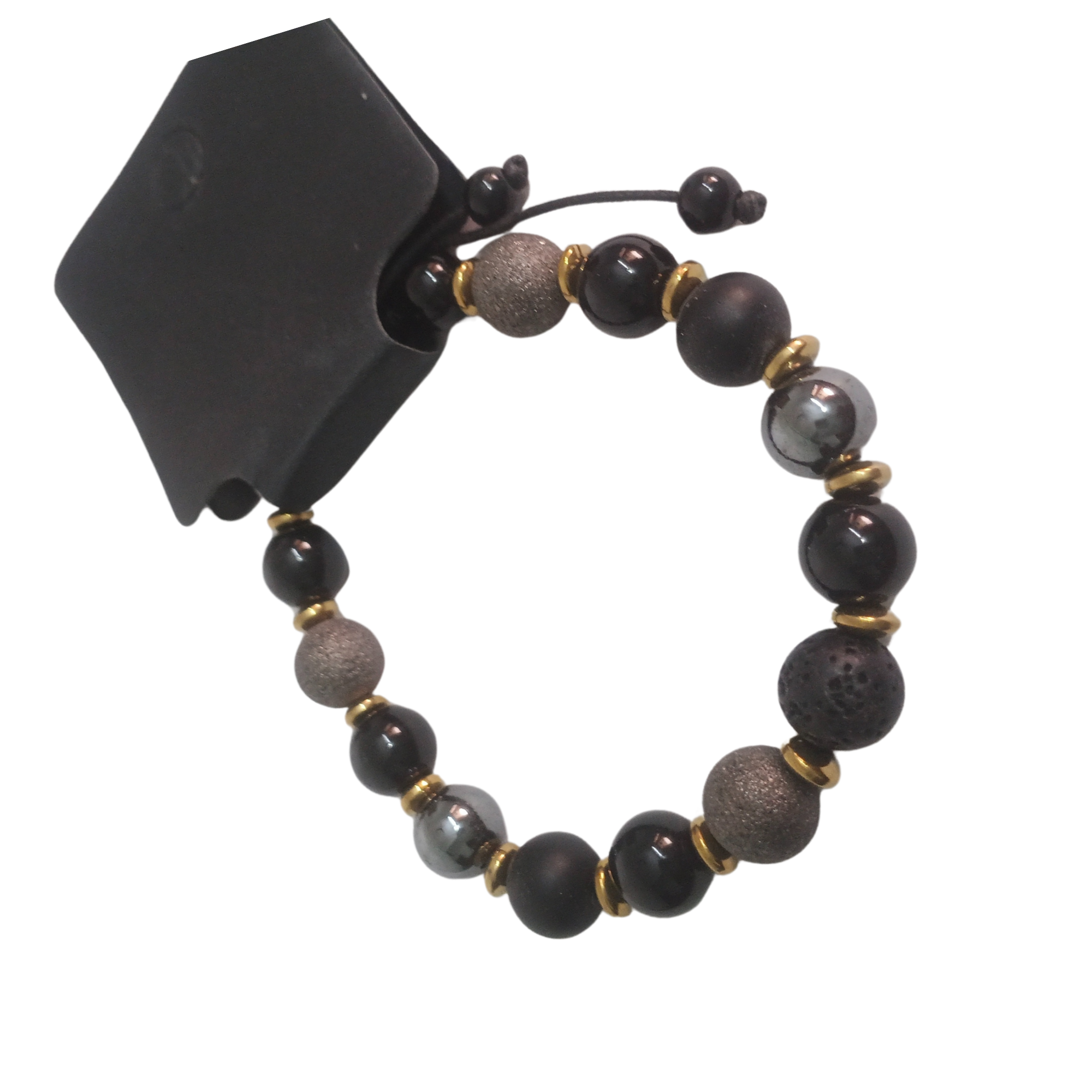 Men’s Lava Stone with Hematite, Matte & Gloss Beads