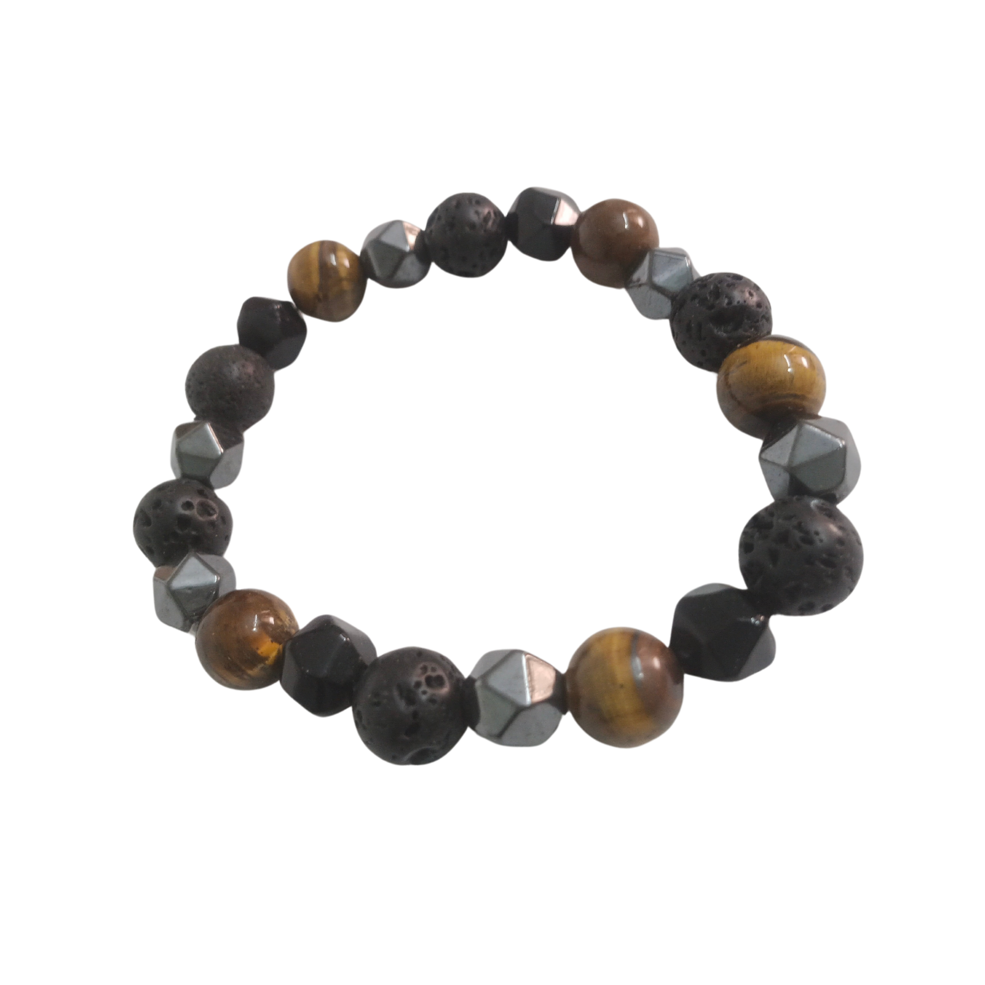Men’s Lava & Jasper Bead Bracelet for Men and Women",
