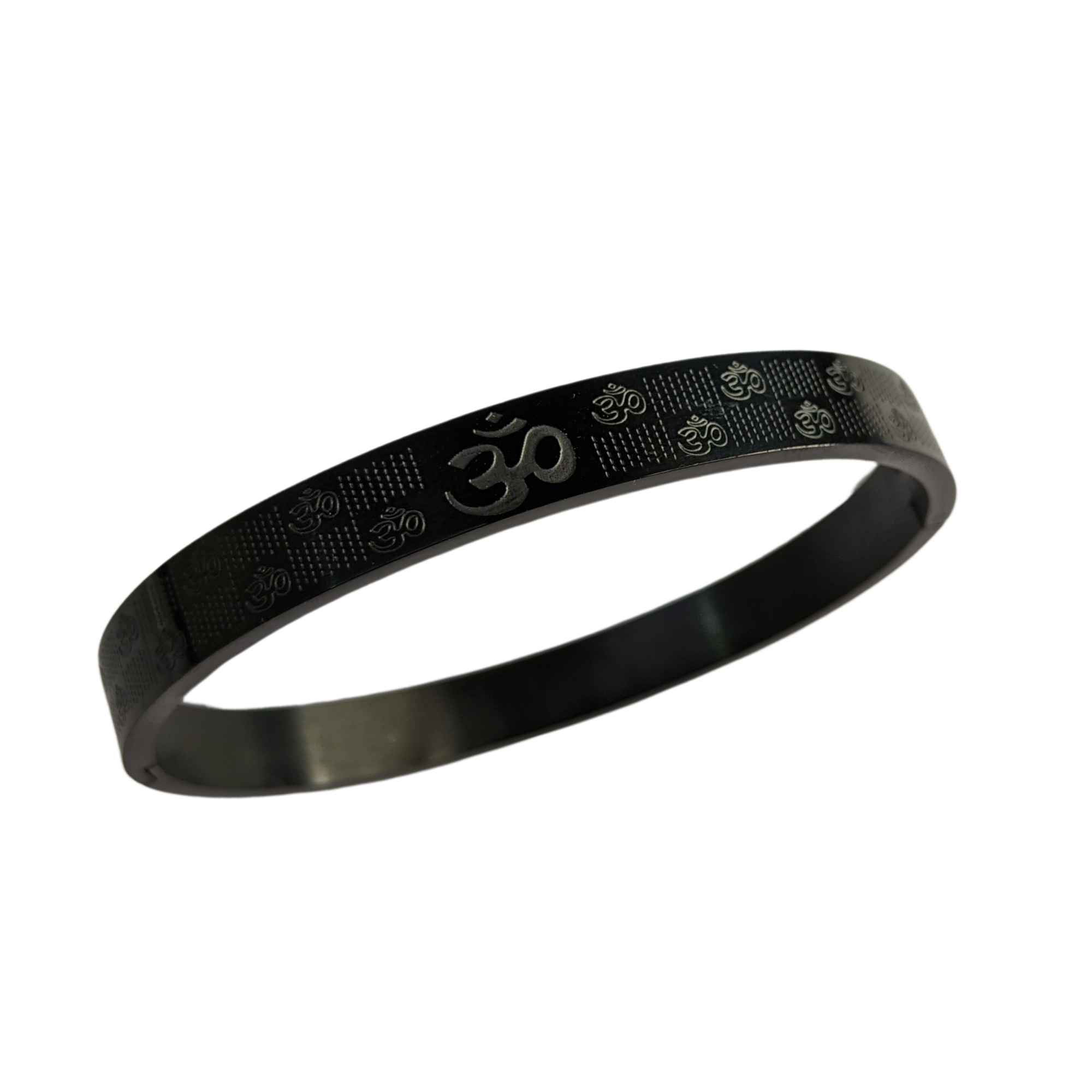 Black Stainless Steel Om Bracelet for Men