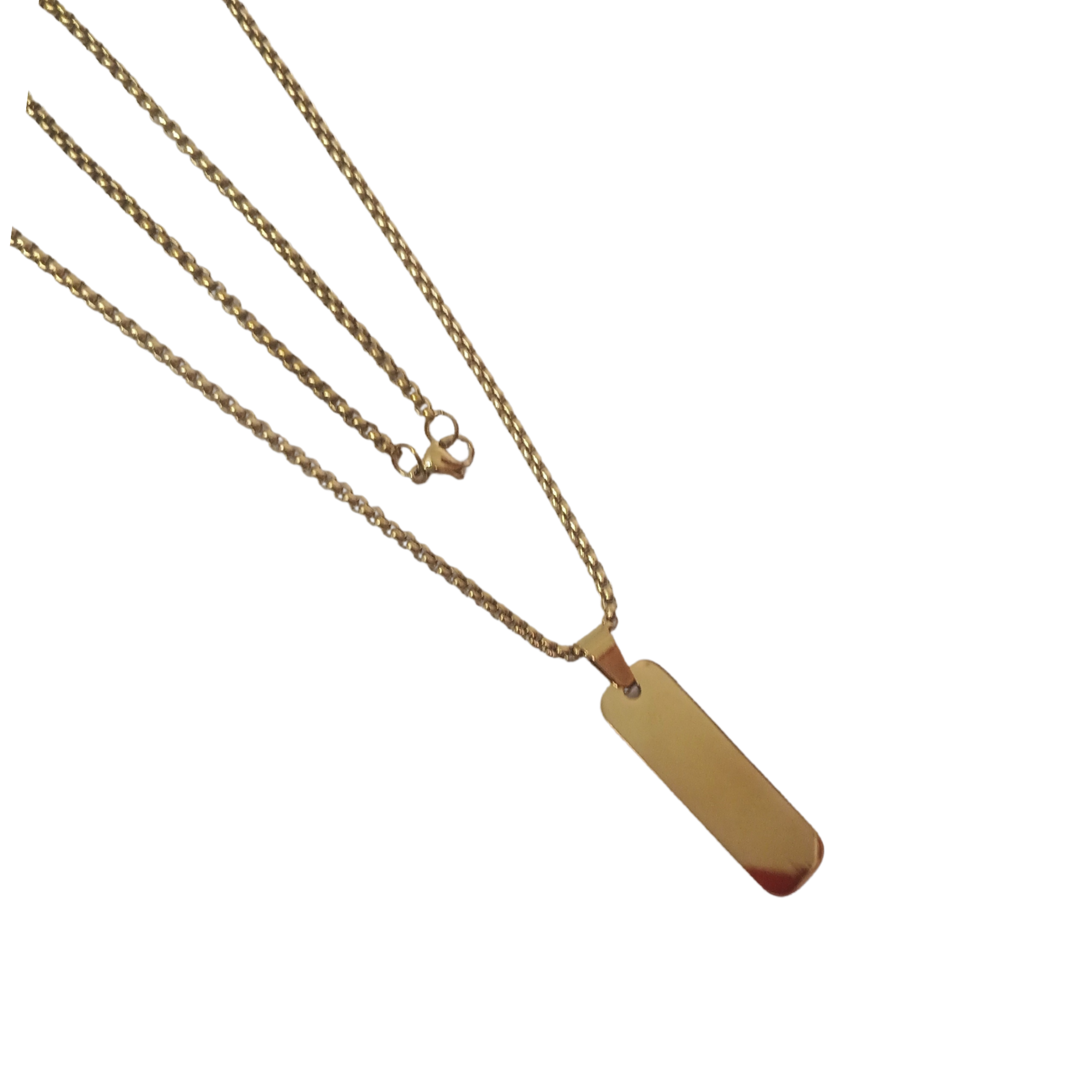 Men’s Gold-Tone Vertical Tag Necklace