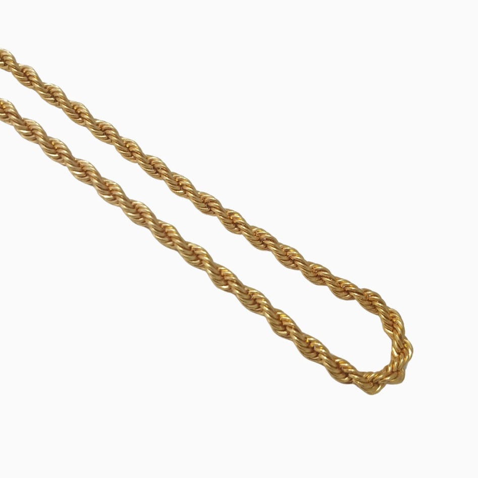 Men’s Gold Stainless Steel Rope Chain Necklace